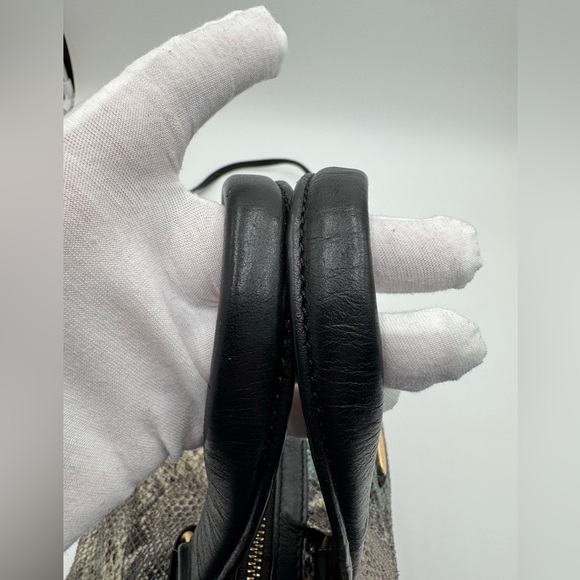 Tahari Leather Snake Print Satchel - Picture 6 of 9